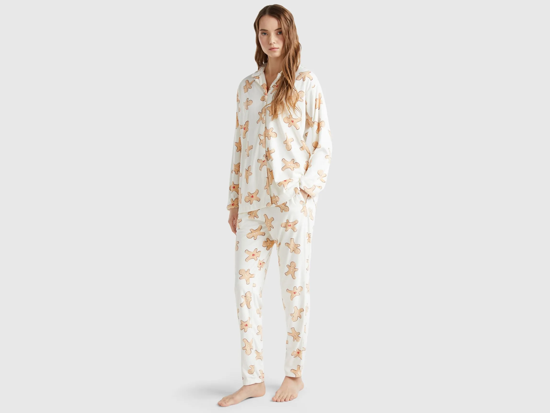 Trousers with biscuit print