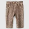 Trousers with chenille pattern print