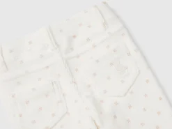 Trousers with chenille pattern print