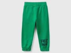 Trousers with print and drawstring
