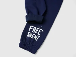 Trousers with print and drawstring