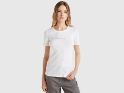 T-shirt in 100% cotton with glitter print logo