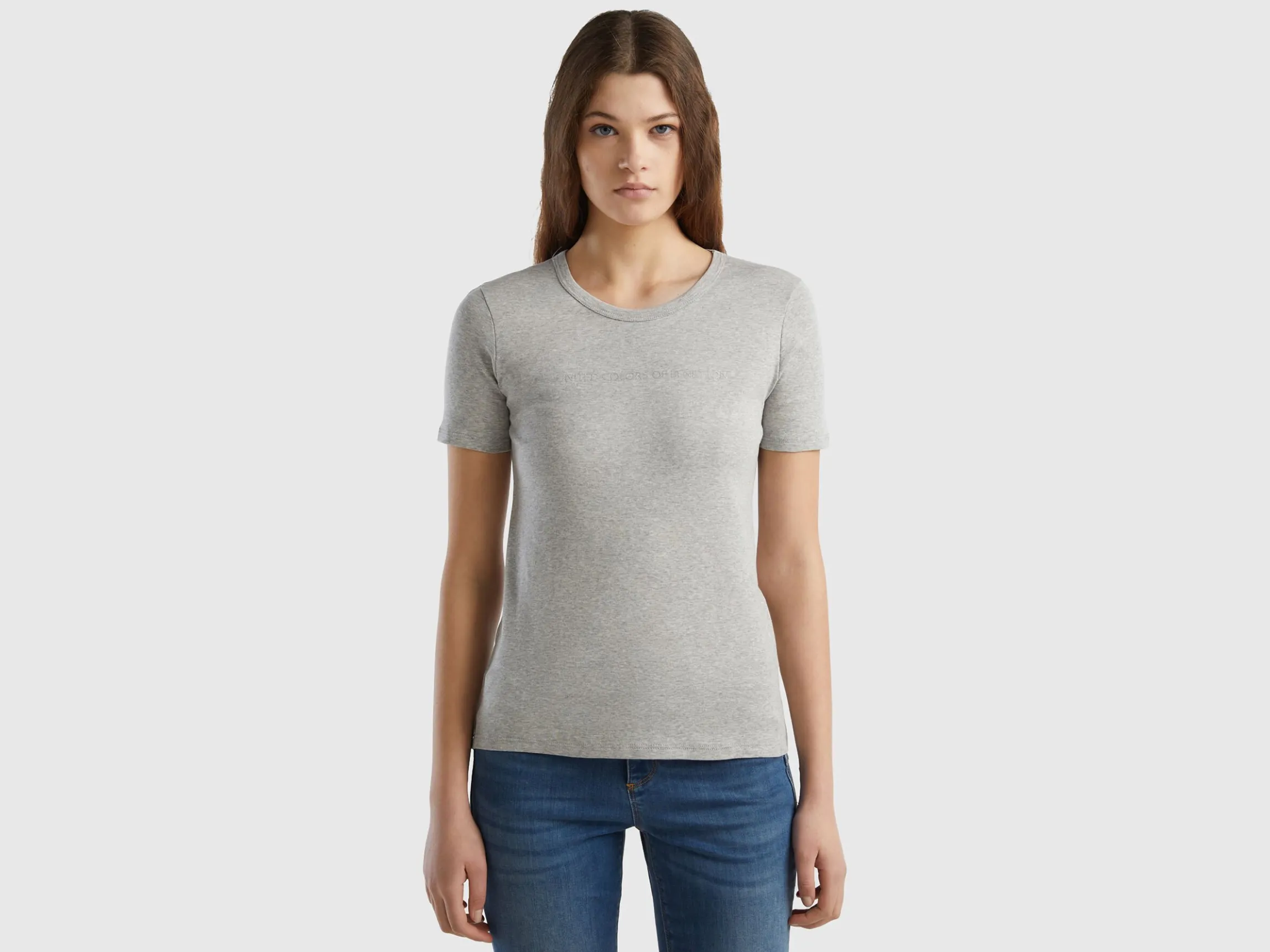 T-shirt in 100% cotton with glitter print logo