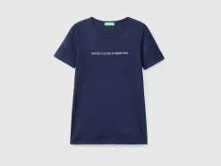 T-shirt in 100% cotton with glitter print logo