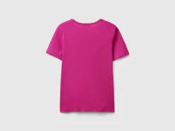 T-shirt in 100% cotton with glitter print logo
