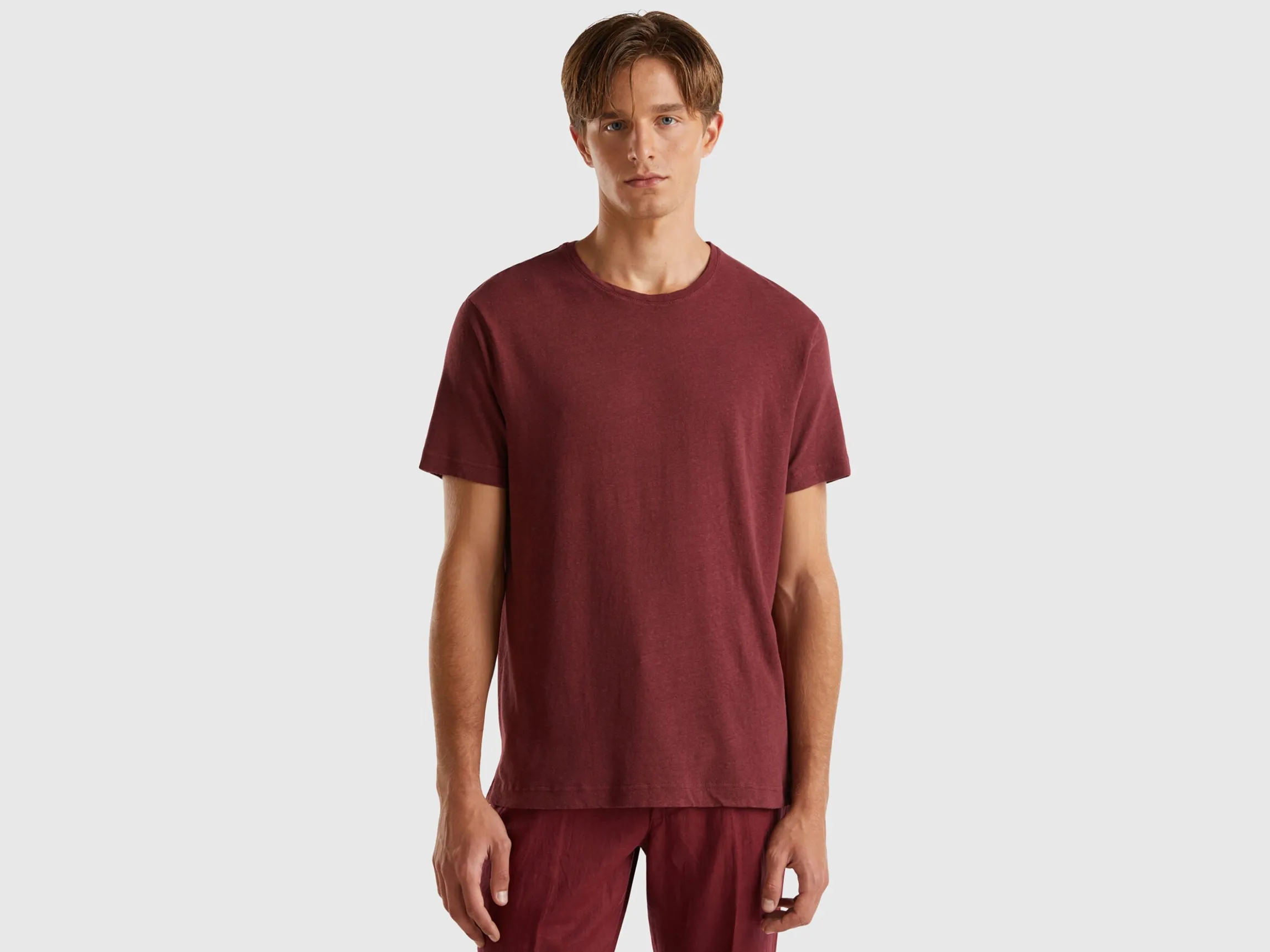 T-shirt in linen blend