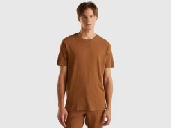 T-shirt in linen blend