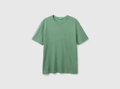 T-shirt in linen blend