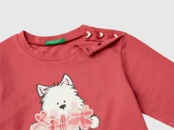 T-shirt in stretch cotton with print