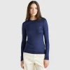 T-shirt in viscose and cashmere blend