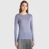 T-shirt in viscose and cashmere blend