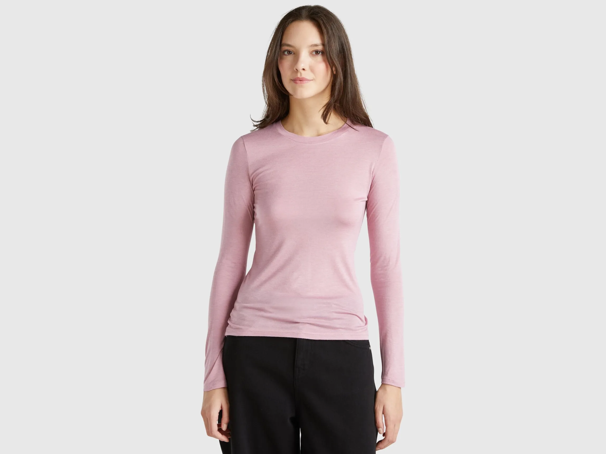 T-shirt in viscose and cashmere blend
