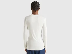 T-shirt in viscose and cashmere blend