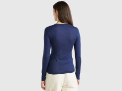 T-shirt in viscose and cashmere blend