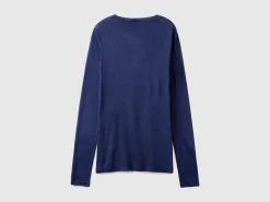T-shirt in viscose and cashmere blend