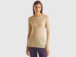 T-shirt in viscose and wool blend