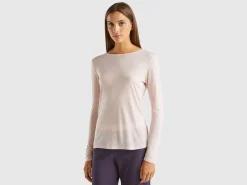 T-shirt in viscose and wool blend
