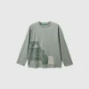T-shirt in warm cotton with front and back print
