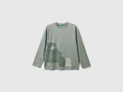 T-shirt in warm cotton with front and back print