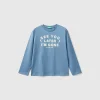 T-shirt in warm cotton with front and back print