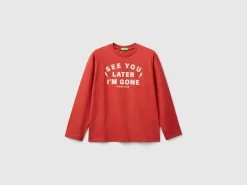 T-shirt in warm cotton with front and back print