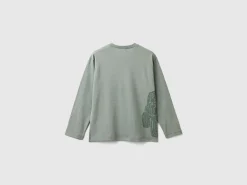 T-shirt in warm cotton with front and back print
