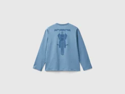 T-shirt in warm cotton with front and back print