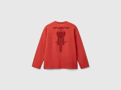 T-shirt in warm cotton with front and back print