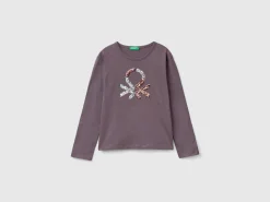 T-shirt in warm organic cotton with sequins