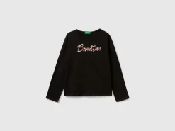 T-shirt in warm organic cotton with sequins