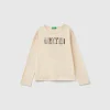 T-shirt in warm organic cotton with sequins