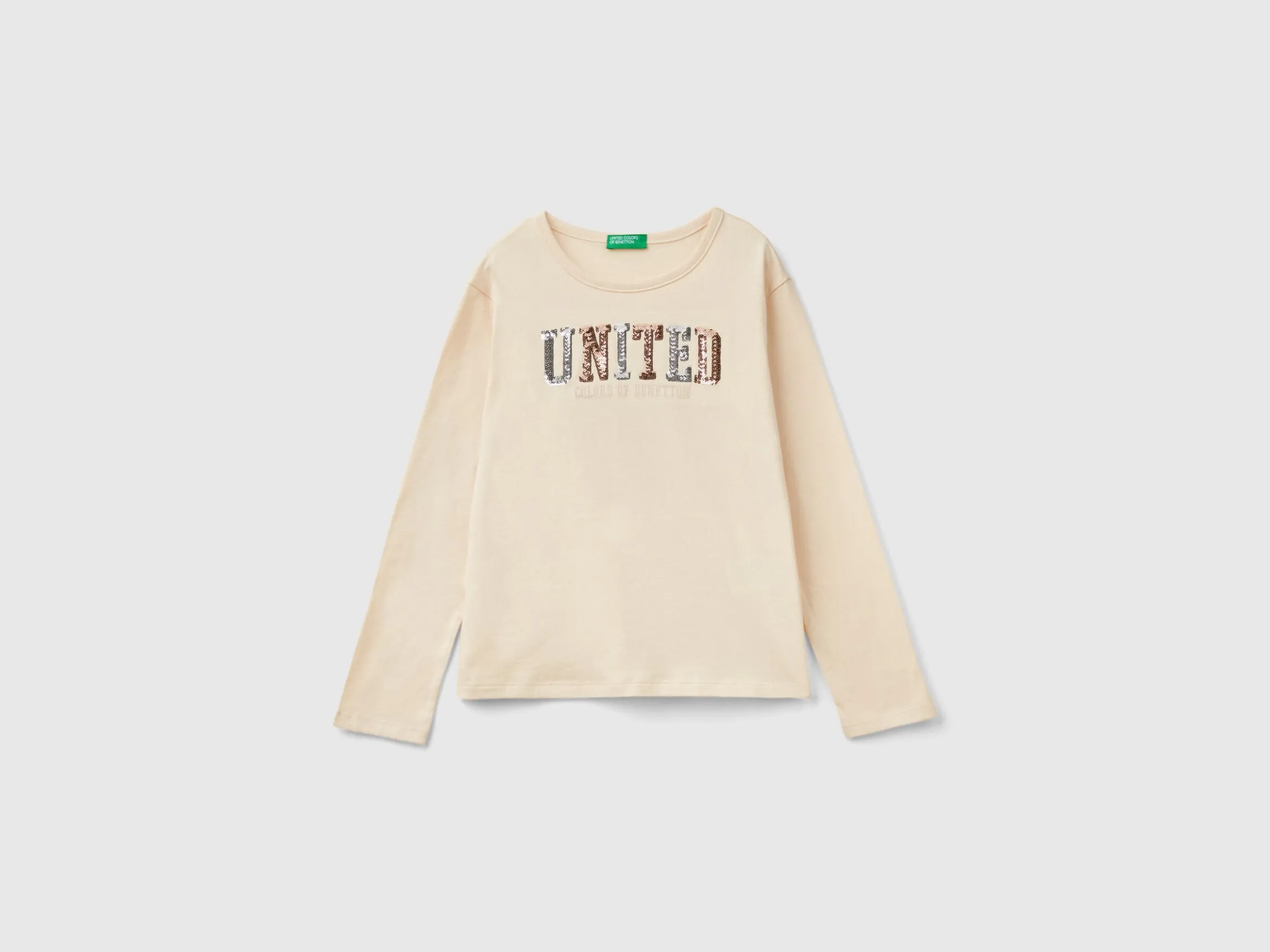 T-shirt in warm organic cotton with sequins