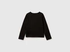 T-shirt in warm organic cotton with sequins