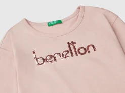 T-shirt in warm organic cotton with sequins