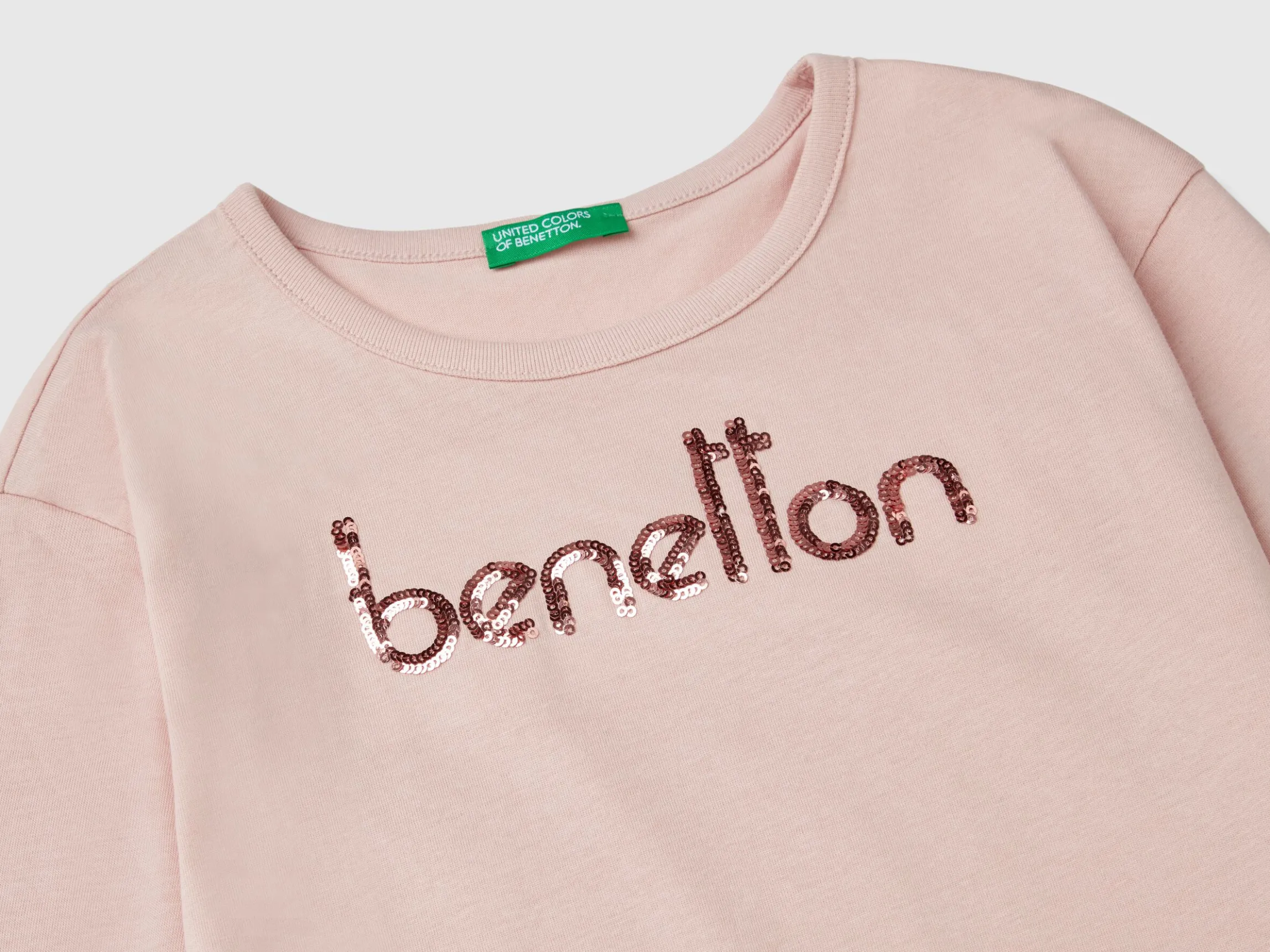 T-shirt in warm organic cotton with sequins