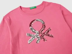T-shirt in warm organic cotton with sequins