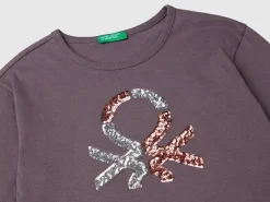 T-shirt in warm organic cotton with sequins