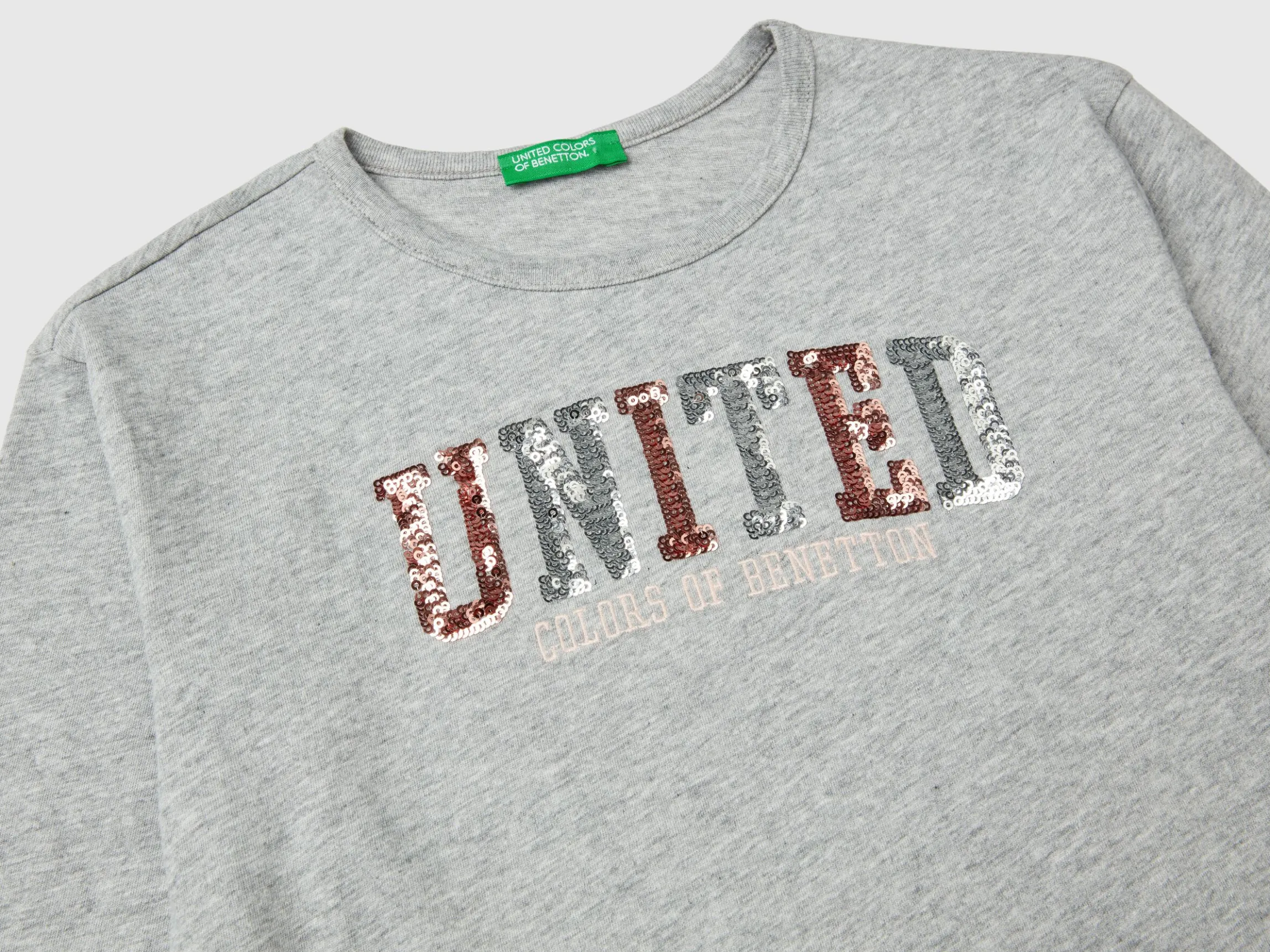T-shirt in warm organic cotton with sequins