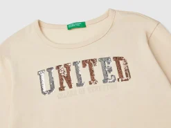 T-shirt in warm organic cotton with sequins