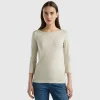 T-shirt with boat neck in 100% cotton