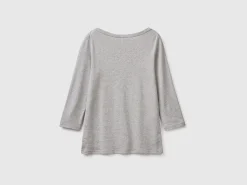 T-shirt with boat neck in 100% cotton