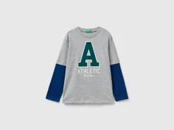 T-shirt with double sleeve in organic cotton