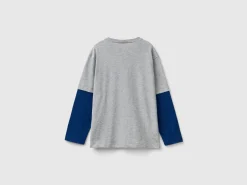 T-shirt with double sleeve in organic cotton