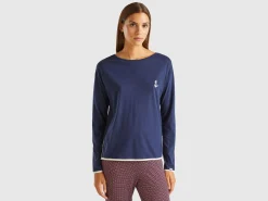 T-shirt with embroidery in viscose blend