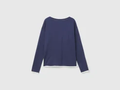 T-shirt with embroidery in viscose blend