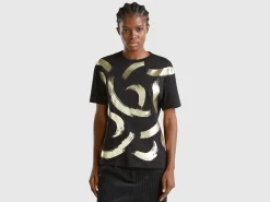 T-shirt with foil print