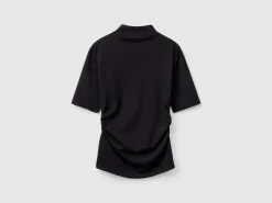 T-shirt with funnel neck in organic cotton