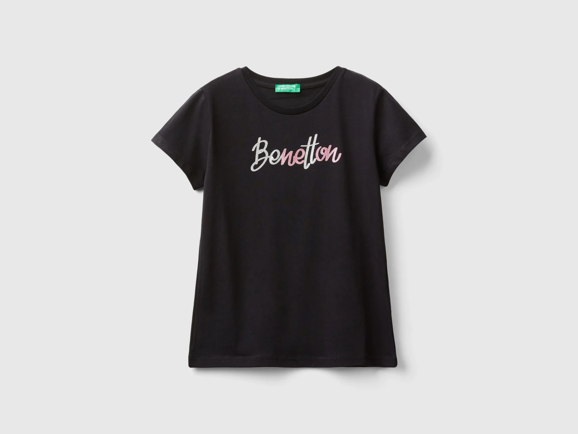 T-shirt with glittery logo in organic cotton