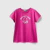 T-shirt with glittery logo in organic cotton