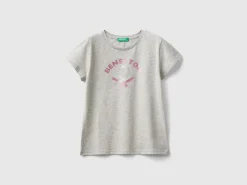 T-shirt with glittery logo in organic cotton